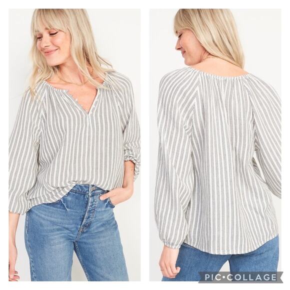 Old Navy Striped Poet Blouse Plus Size 3X - Picture 1 of 6